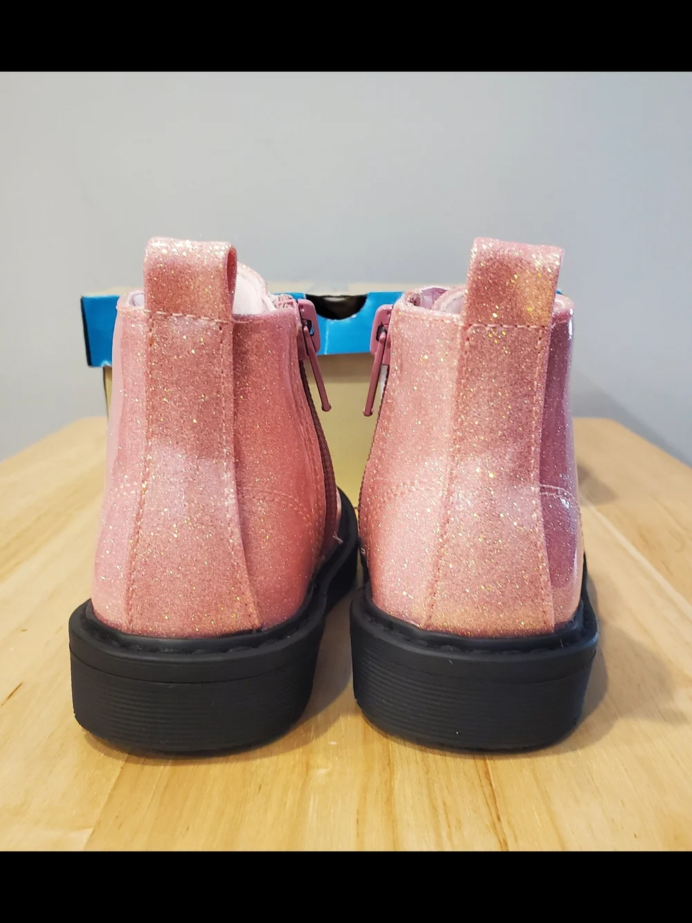 Girls Boots Sparkle Pink Boots with Side Zip